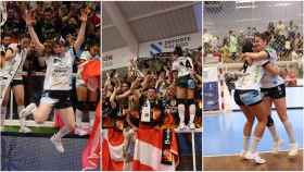Las jugadoras del Guardés celebran la victoria de pasado domingo contra el Antalya Konyaalti.