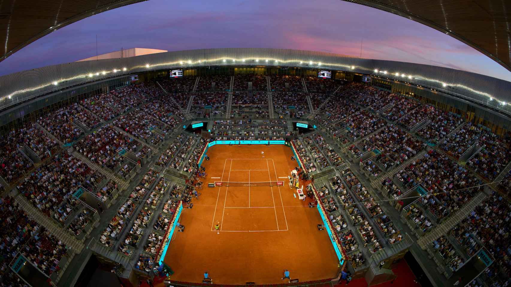 La pista central de la Caja Mágica, la Manolo Santana, durante el Mutua Madrid Open