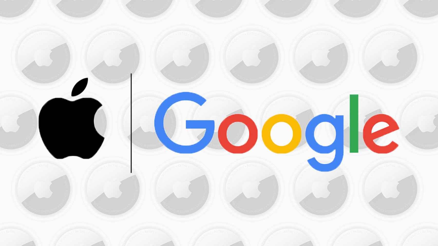 Fotomontaje con los logos de Apple y Google.