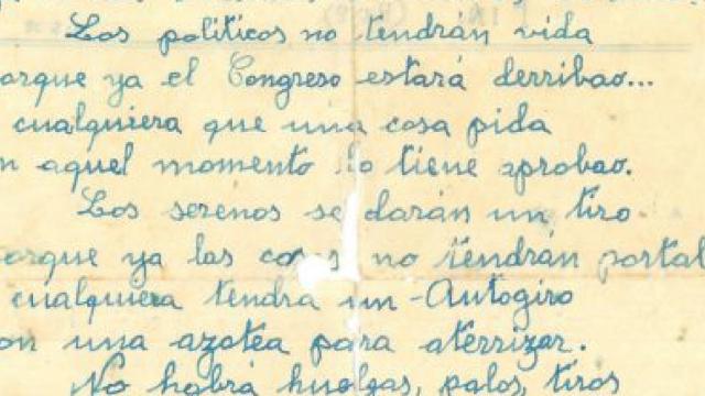 Un fragmento del poema de 1938.