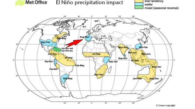 Los efectos de El Niño en España.