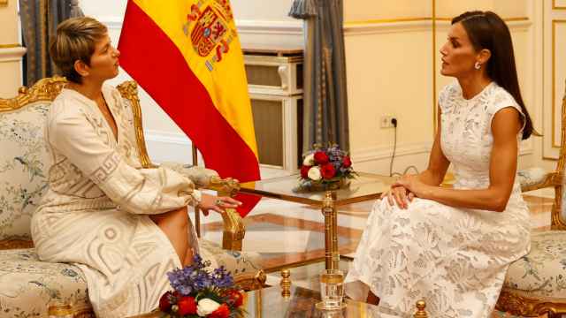 Verónica Alcocer y Letizia en la mañana de este miércoles en el Palacio Real.