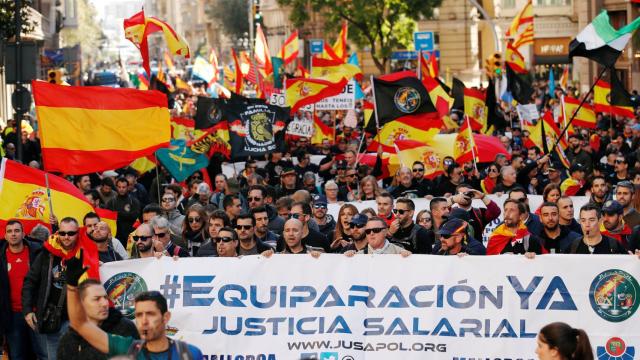 Manifestación de Jusapol en Barcelona en 2018.