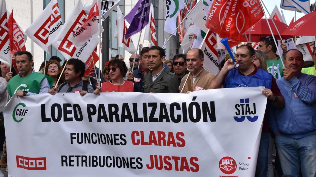 Concentración funcionarios de Justicia en Valladolid