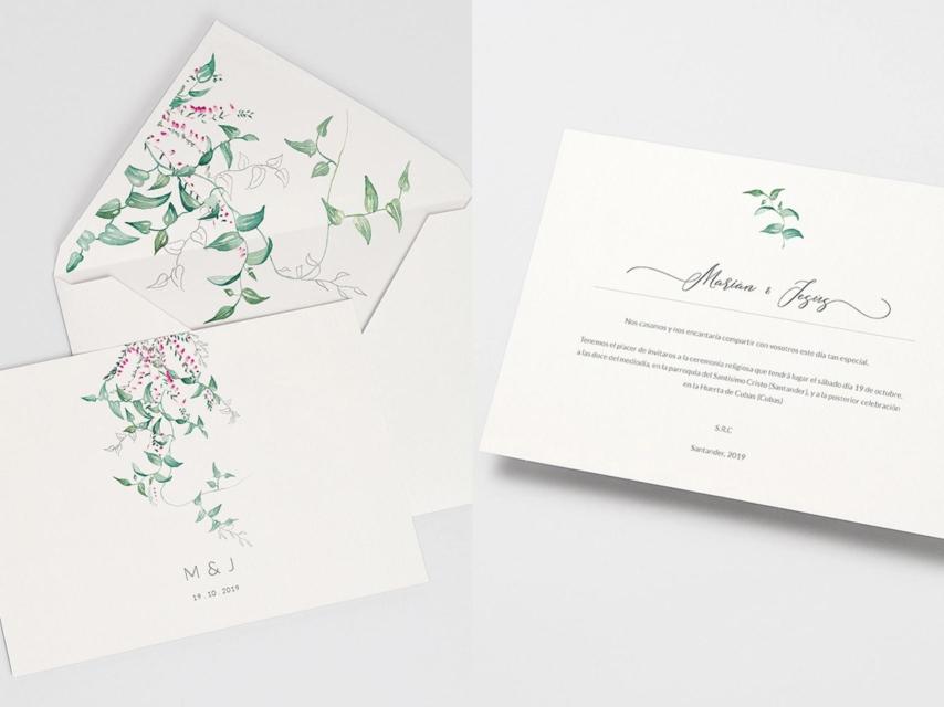 INVITACIÓN DE BODA HIEDRA Y BREZO