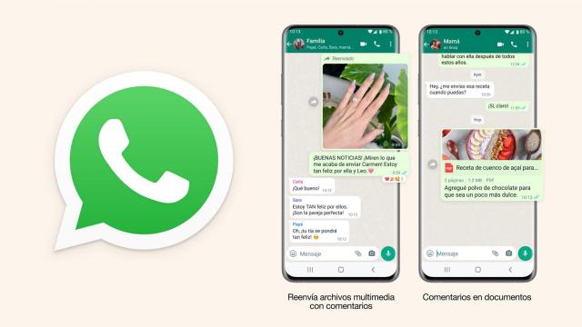 Fotomontaje con algunas de las novedades de WhatsApp