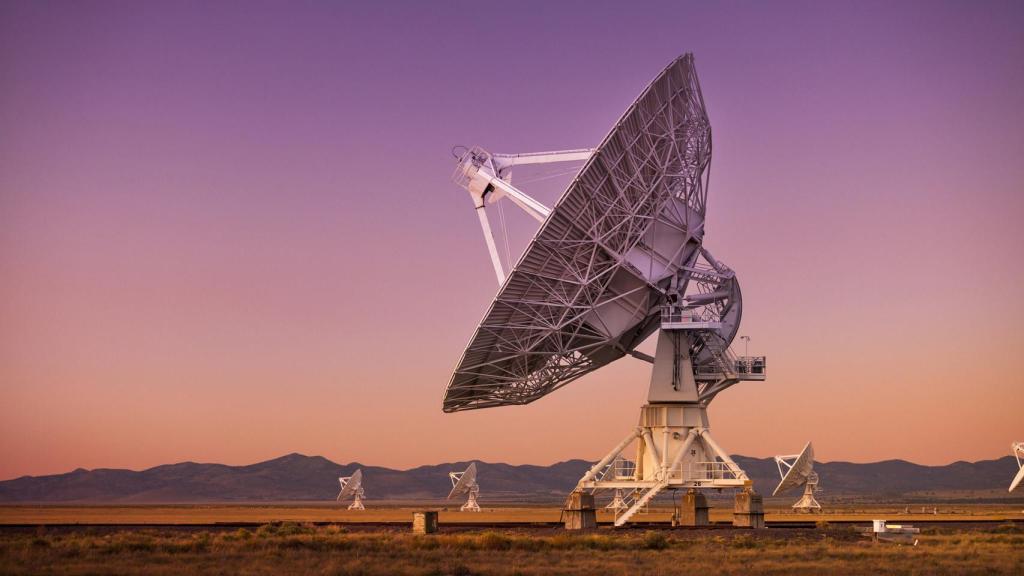 Una de las antenas del observatorio VLA