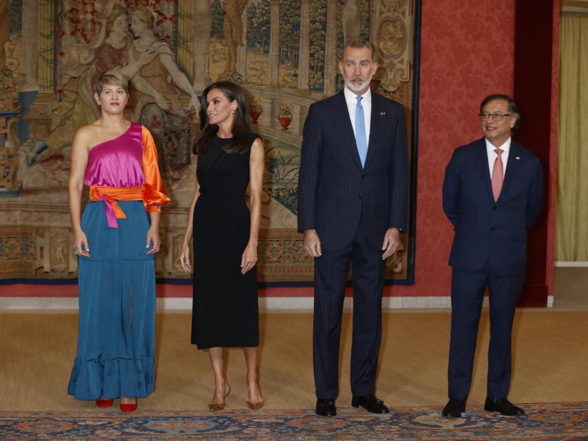 Los Reyes, el presidente de Colombia y su esposa, en la recepción.