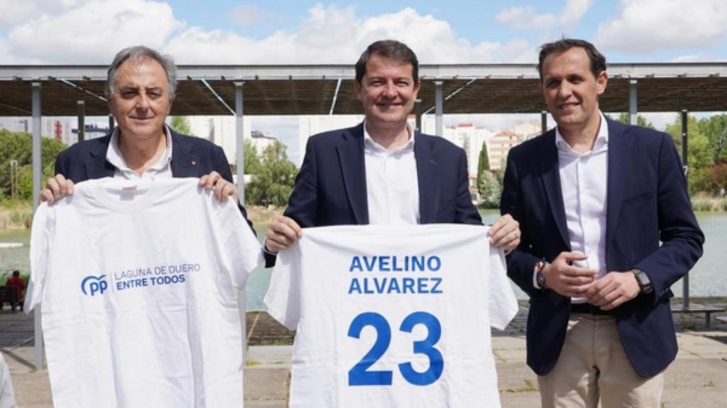 El presidente del PP de Castilla y León, Alfonso Fernández Mañueco, visita Laguna de Duero (Valladolid), junto al presidente provincial del PP, Conrado Íscar, y el candidato ‘popular’ al Ayuntamiento, de la localidad, Avelino Álvarez.