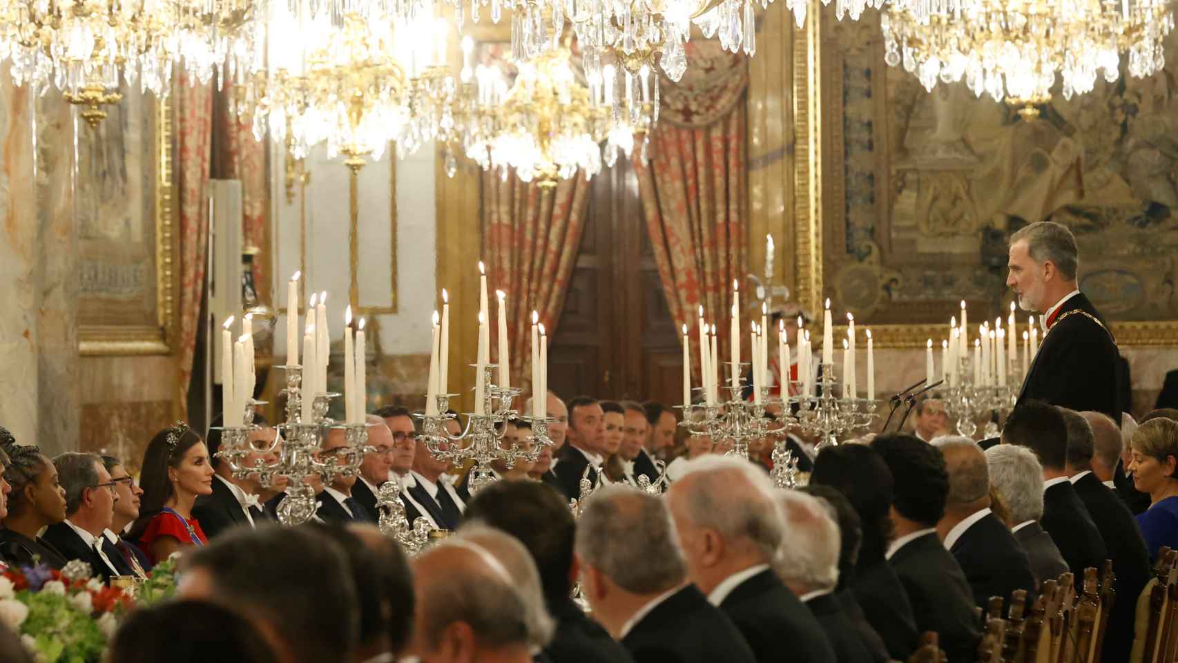 Cena de gala en el Palacio Real de Madrid con los reyes Felipe y Letizia como anfitriones.