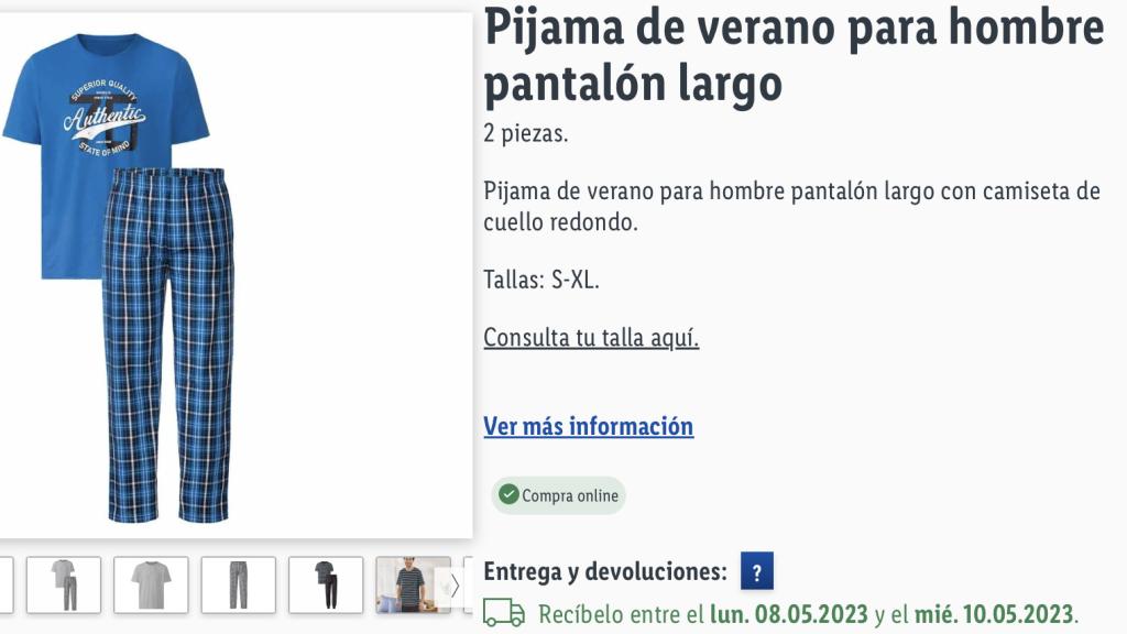 Pijamas hombre lidl verano outlet