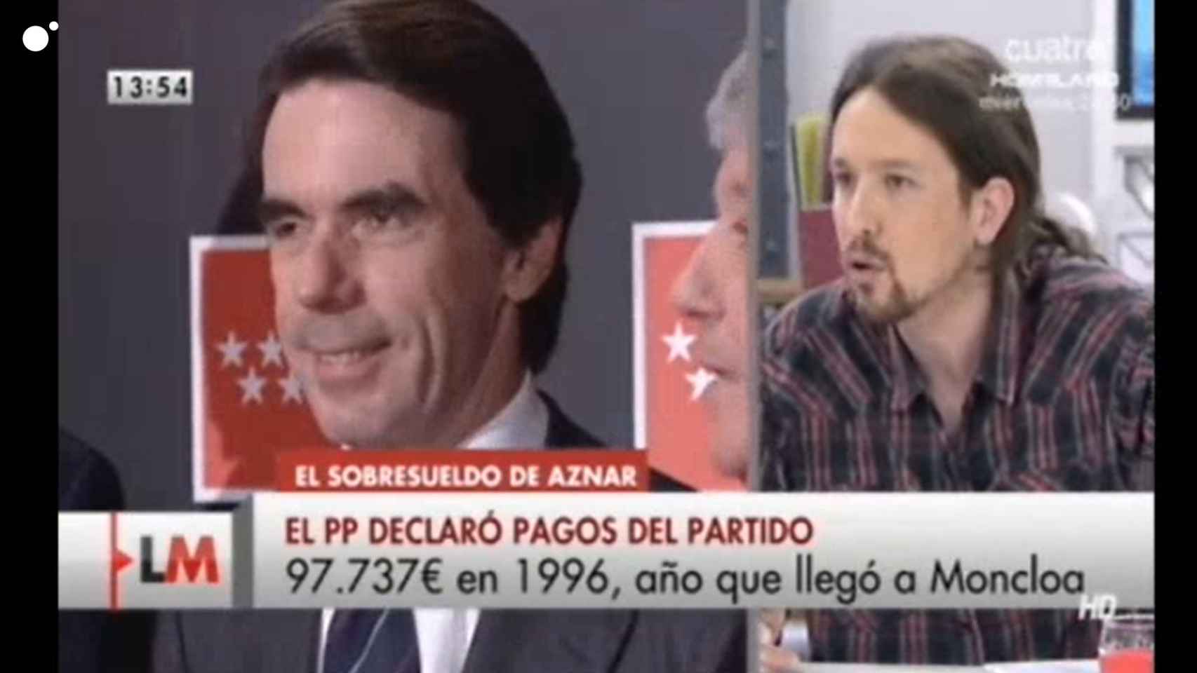 Pablo Iglesias cargó duramente contra José María Aznar en 'Las mañanas de Cuatro'.