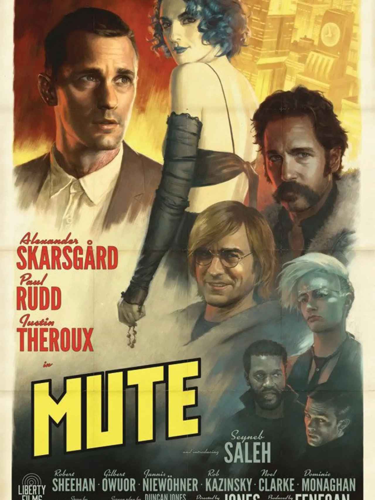 Cartel retro del 'neonoir' futurista 'Mute' (2018), bajo la alargada sombra de 'Blade Runner'