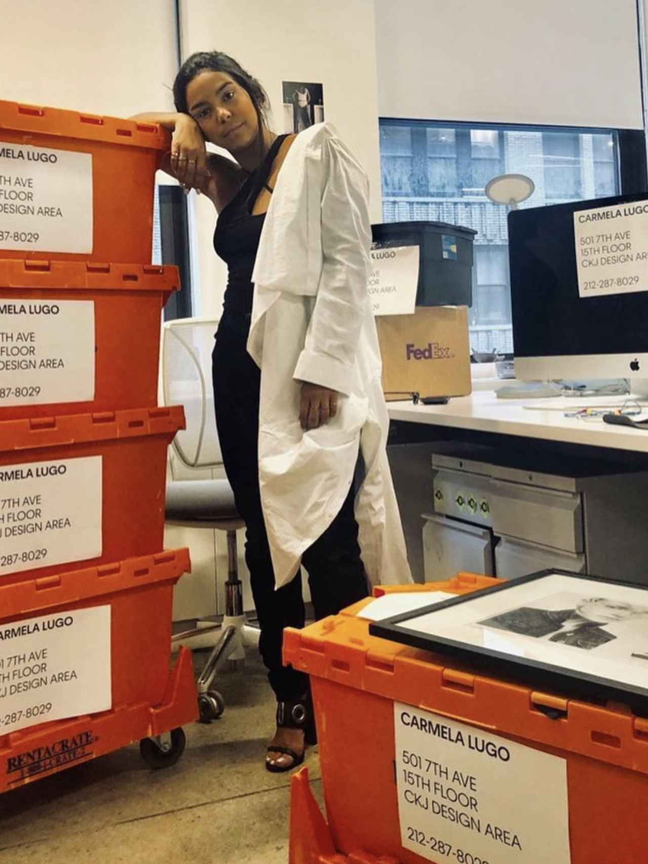 Carmela Osorio en las instalaciones de Calvin Klein.