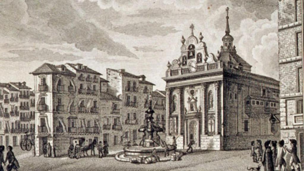 Dibujo de la iglesia del Buen Suceso, edificación del siglo XVI.