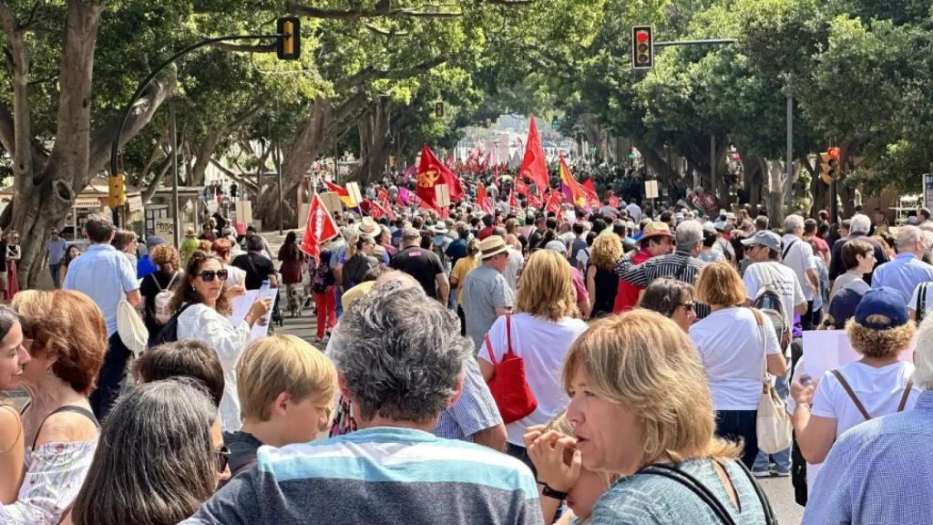 Un momento de la manifestación en Málaga.