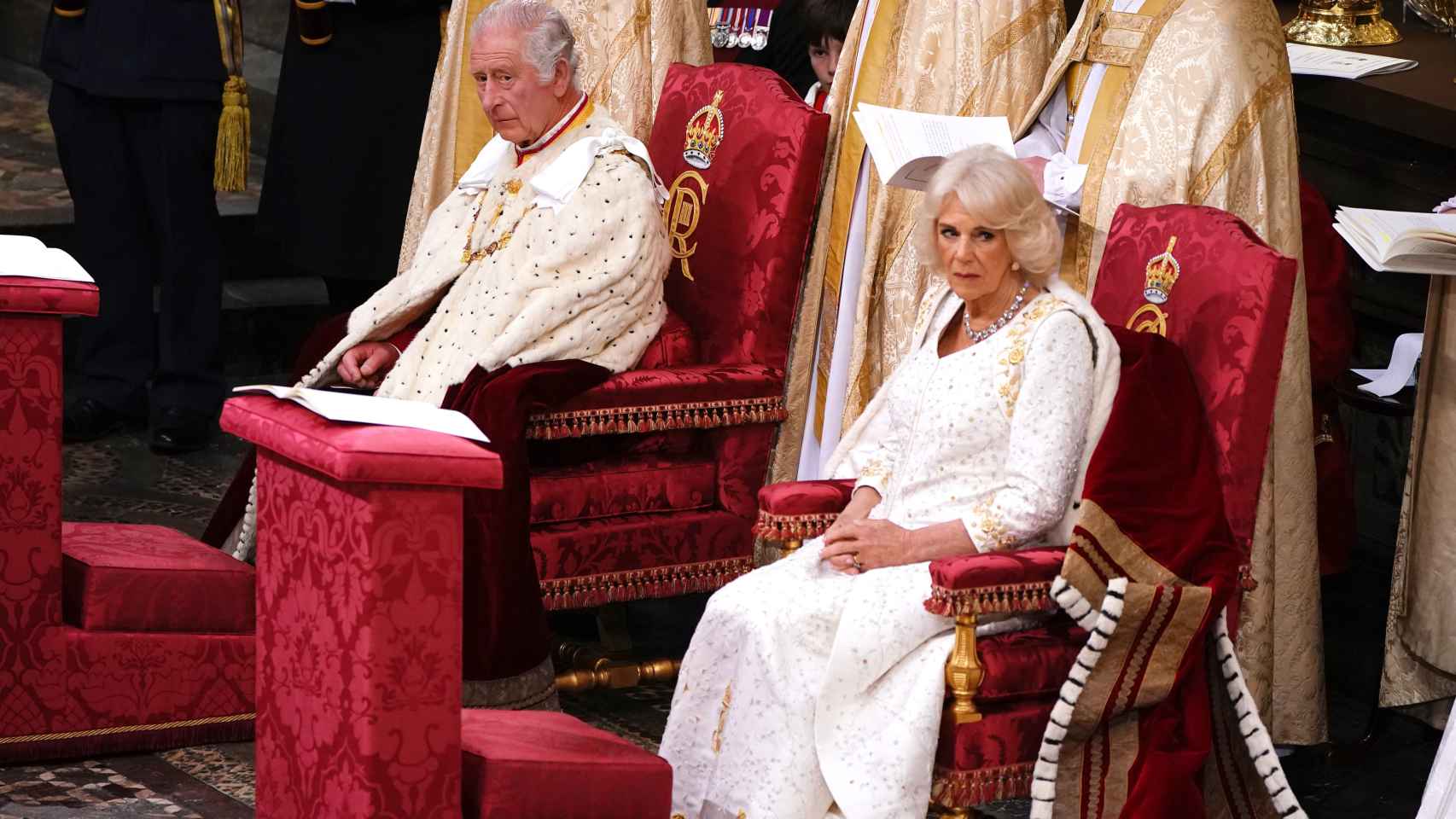 Los reyes Carlos III y Camila el sábado en la Abadía de Westminster.