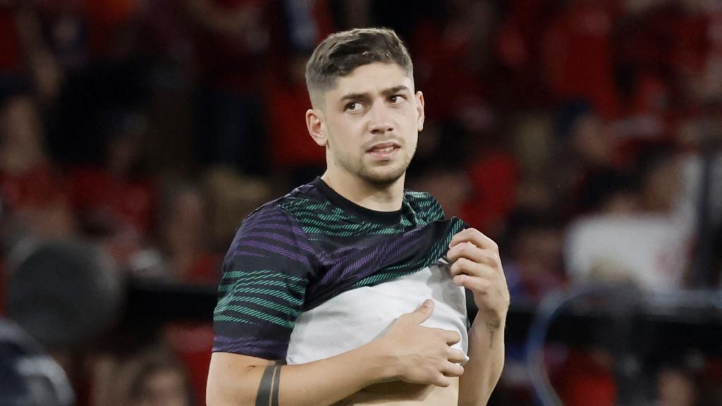 Fede Valverde, antes del partido.