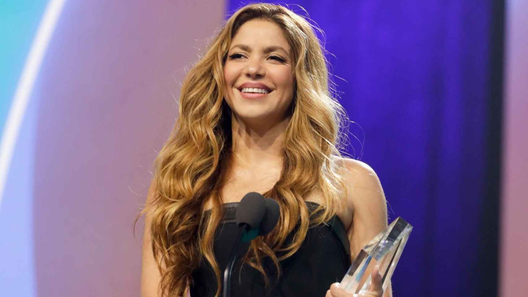 Shakira, durante su discurso de agradecimiento.
