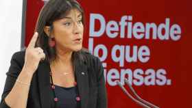 La secretaria de Organización del PSOECyL, Ana Sánchez, presenta en rueda de prensa la campaña electoral de los socialistas del Castilla y León a las elecciones municipales del 28M.