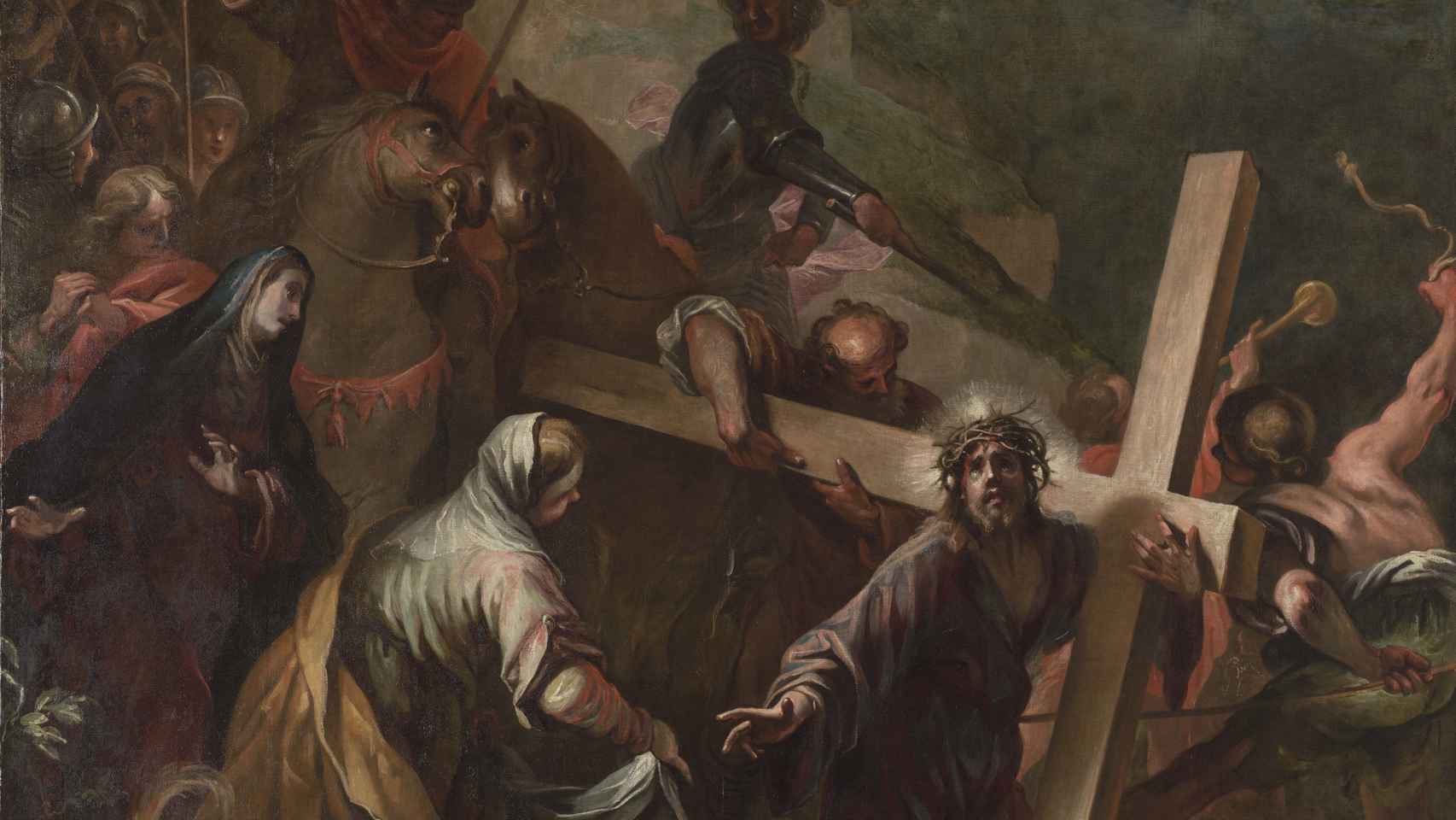Detalle de 'Cristo camino del calvario' después de la restauración, h. 1676-1677. Museo Cerralbo