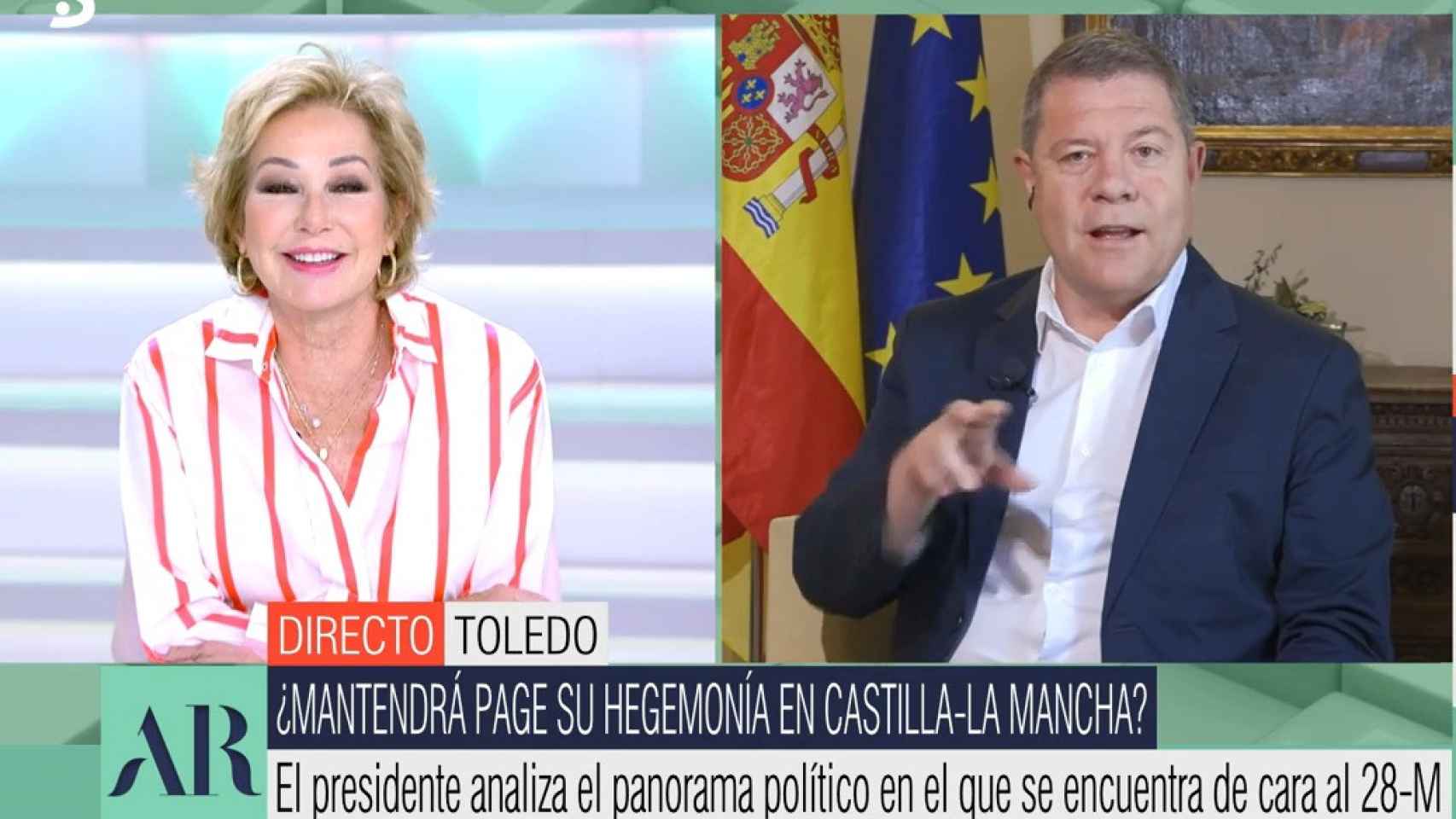 El presidente de Castilla-La Mancha, Emiliano García-Page, en el Programa de Ana Rosa