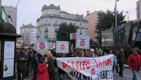 Manifestación de Stop Desahucios en Santiago de Compostela.
