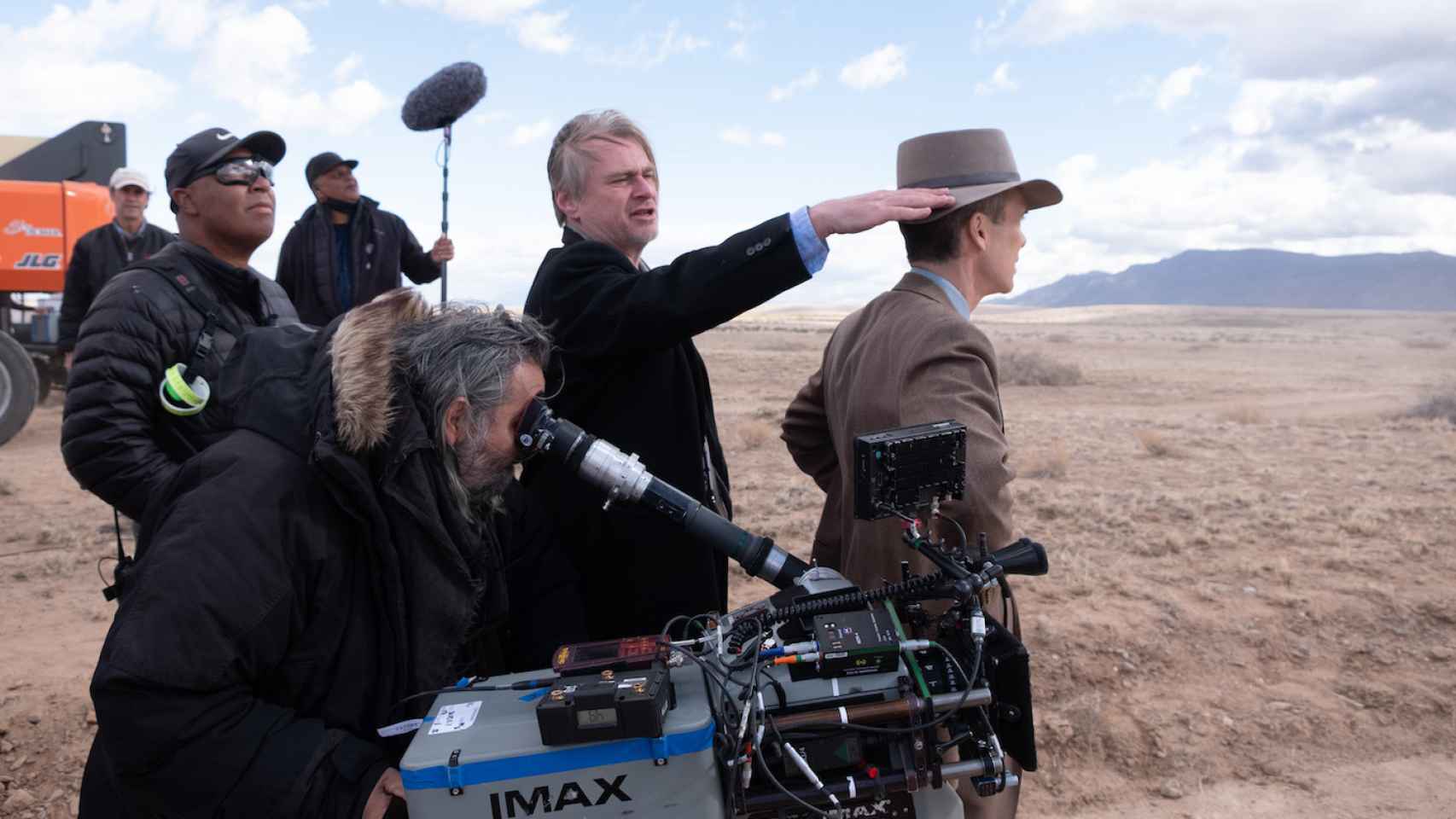 Christopher Nolan y Cillian Murphy en el rodaje de 'Oppenheimer'