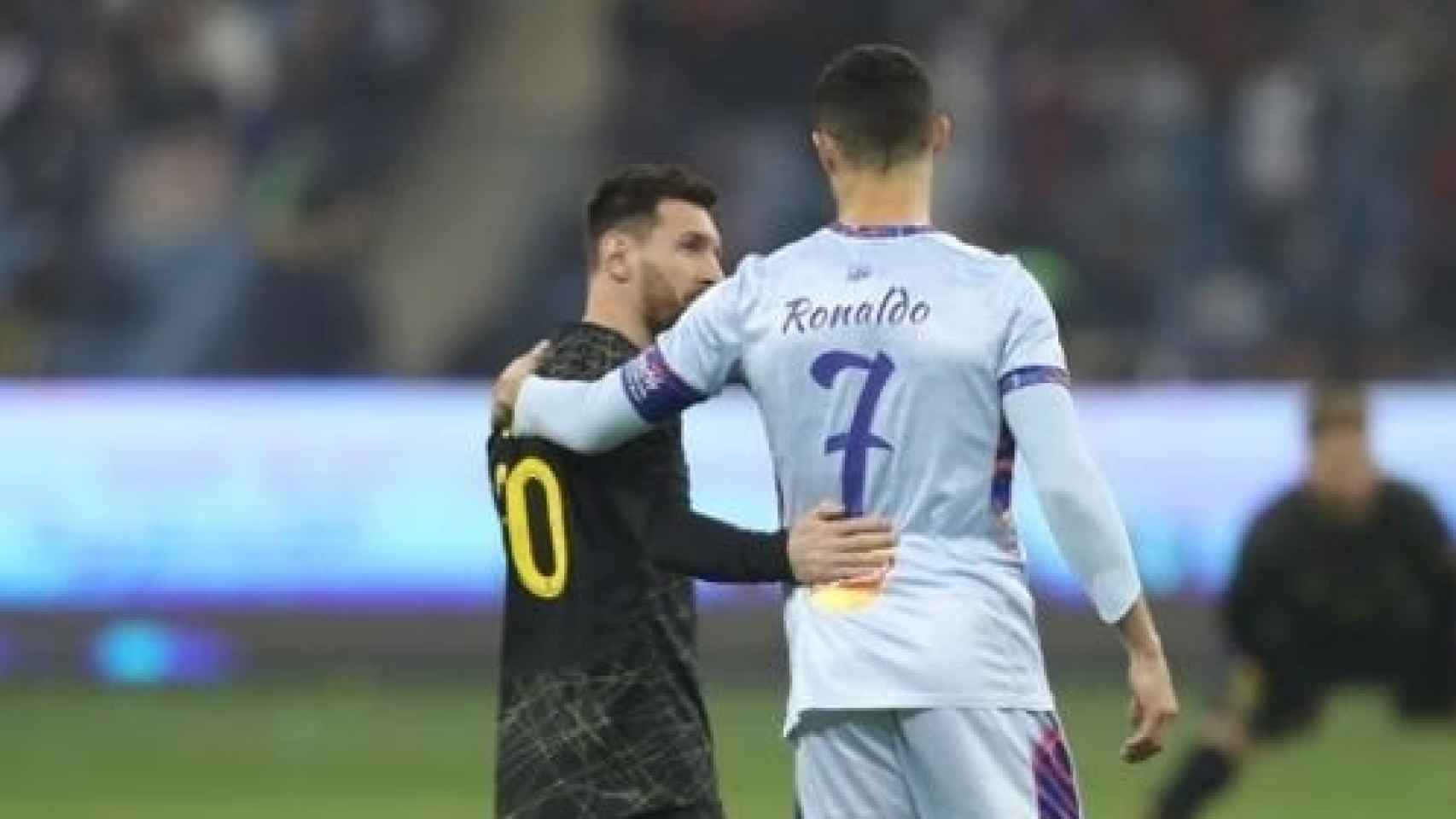 Messi y Cristiano Ronaldo, en un partido amistoso en Arabia Saudí