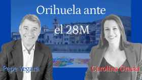 Los candidatos del PP y PSOE de Orihuela, Pepe Vegara y Carolina Gracia.