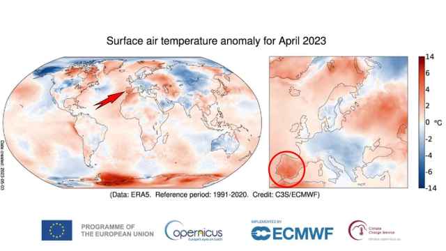 Las anomalías de temperaturas en abril afectaron especialmente al sur de Europa. Copernicus.