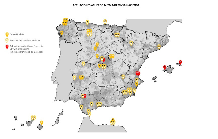 Distribución del suelo en todo el territorio nacional.