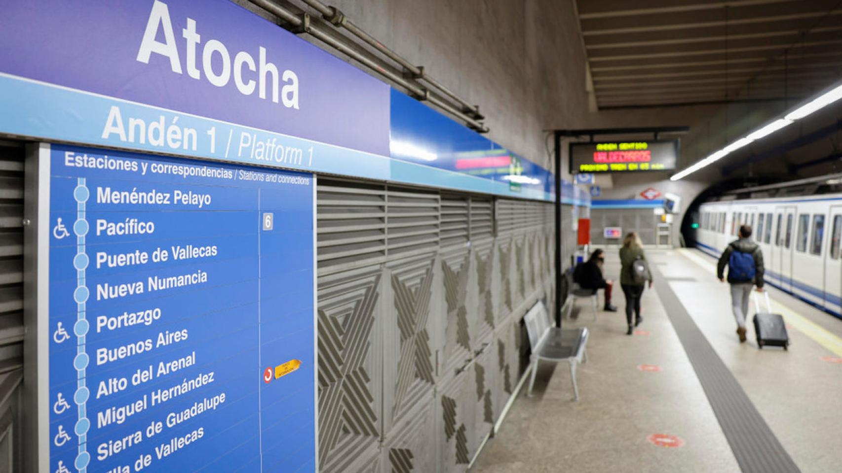 Estación de Atocha en la L-1 de Metro.