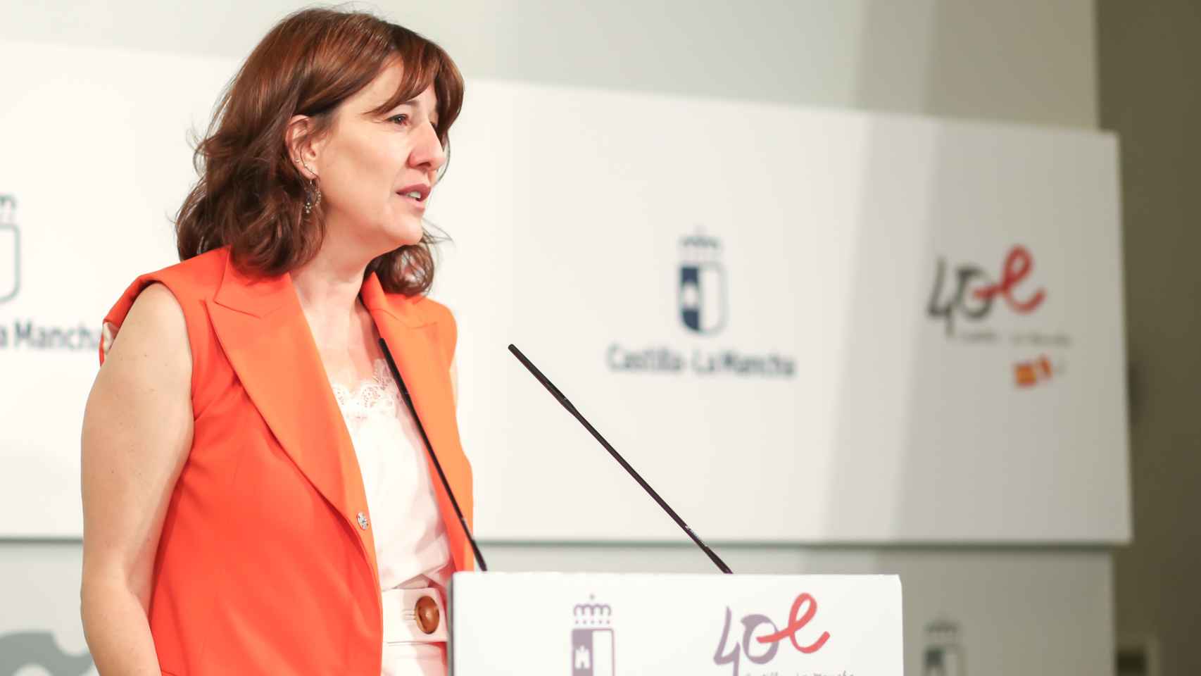Blanca Fernández en rueda de prensa para dar cuenta de los acuerdos aprobados en el Consejo de Gobierno