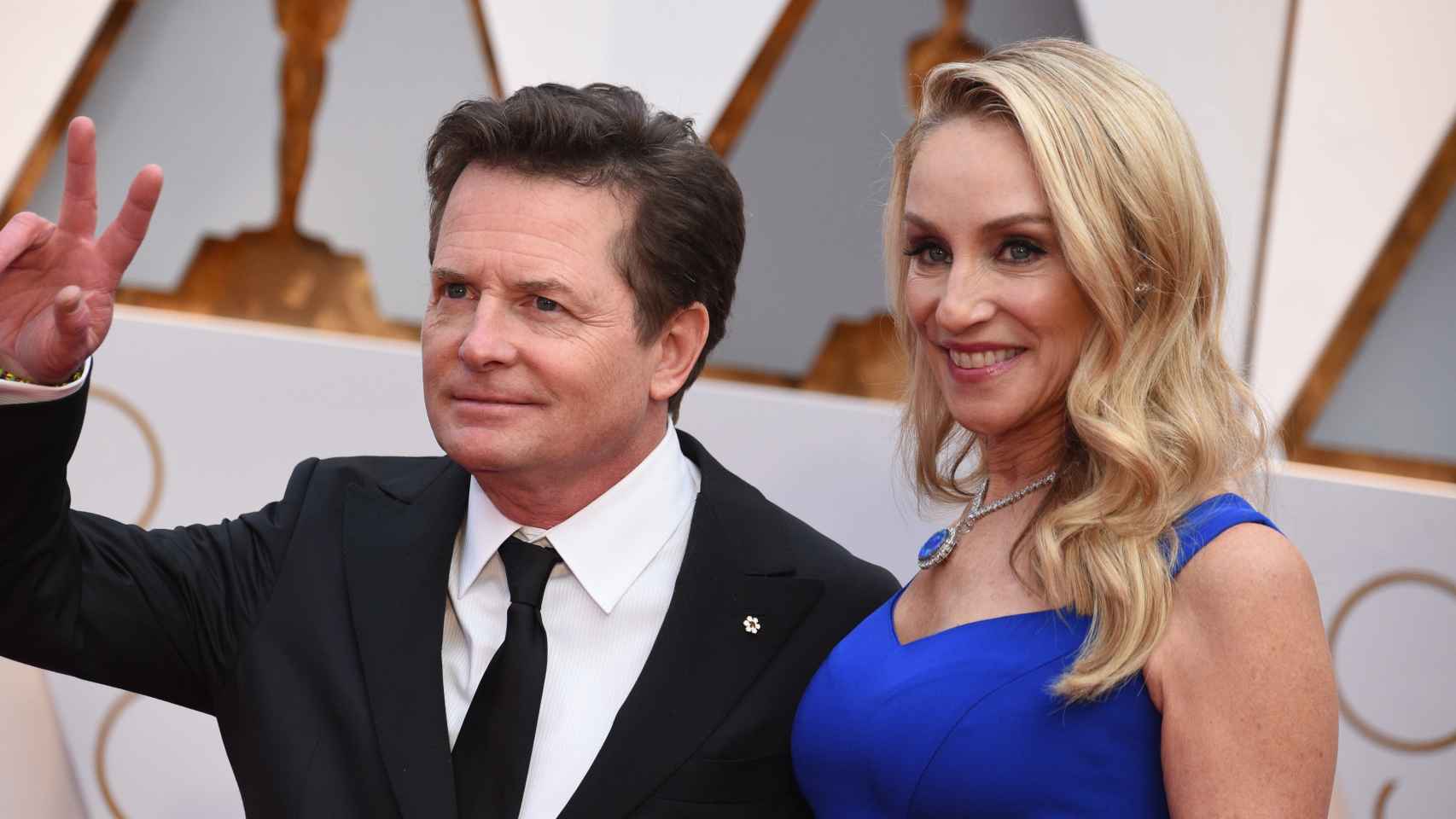 Michael J. Fox y su mujer, en una imagen de 2017.