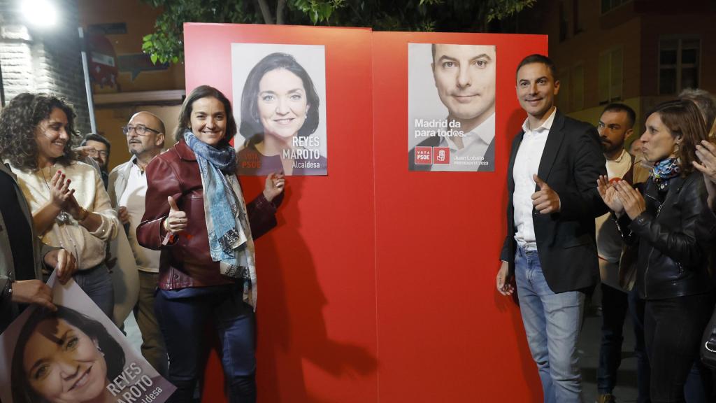 La candidata socialista a la Alcaldía de Madrid, Reyes Maroto, y el candidato a la presidencia de la Comunidad de Madrid, Juan Lobato.