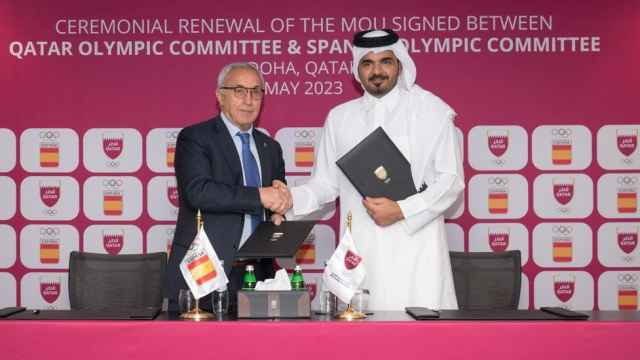El presidente del COE, Alejandro Blanco, y el presidente de QOC, S.E. Sheikh Joaan Bin Hamad Al-Thani.