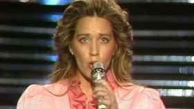 Corinne Hermès, representante de Luxemburgo, en el Festival de Eurovisión 1983, celebrado en Múnich.