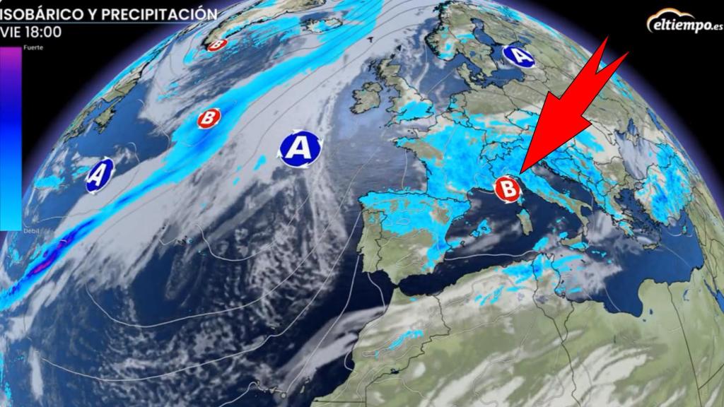 Las zonas de España afectadas por las tormentas y precipitaciones. ElTiempo.es.