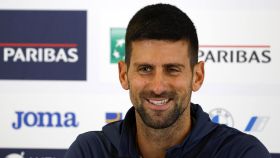 Novak Djokovic, durante la rueda de prensa en Roma.