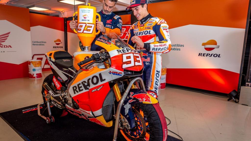 Repsol ha probado los biocombustibles en la moto de Marc Márquez.