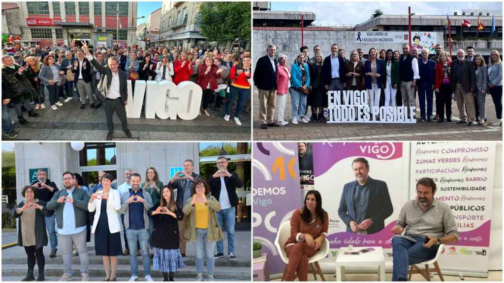 Primer día de campaña electoral en Vigo.