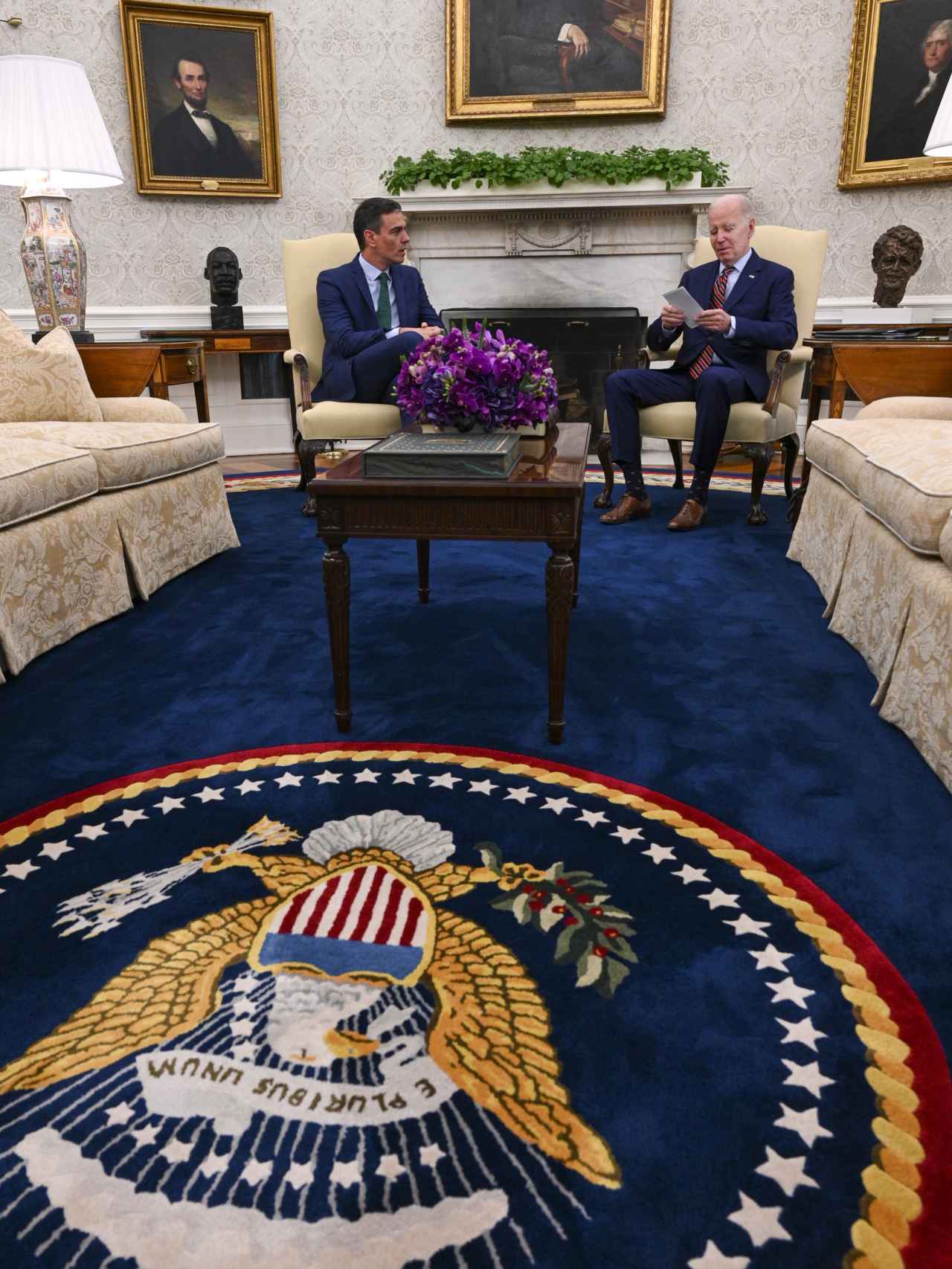 Sánchez y Biden, en el Despacho Oval