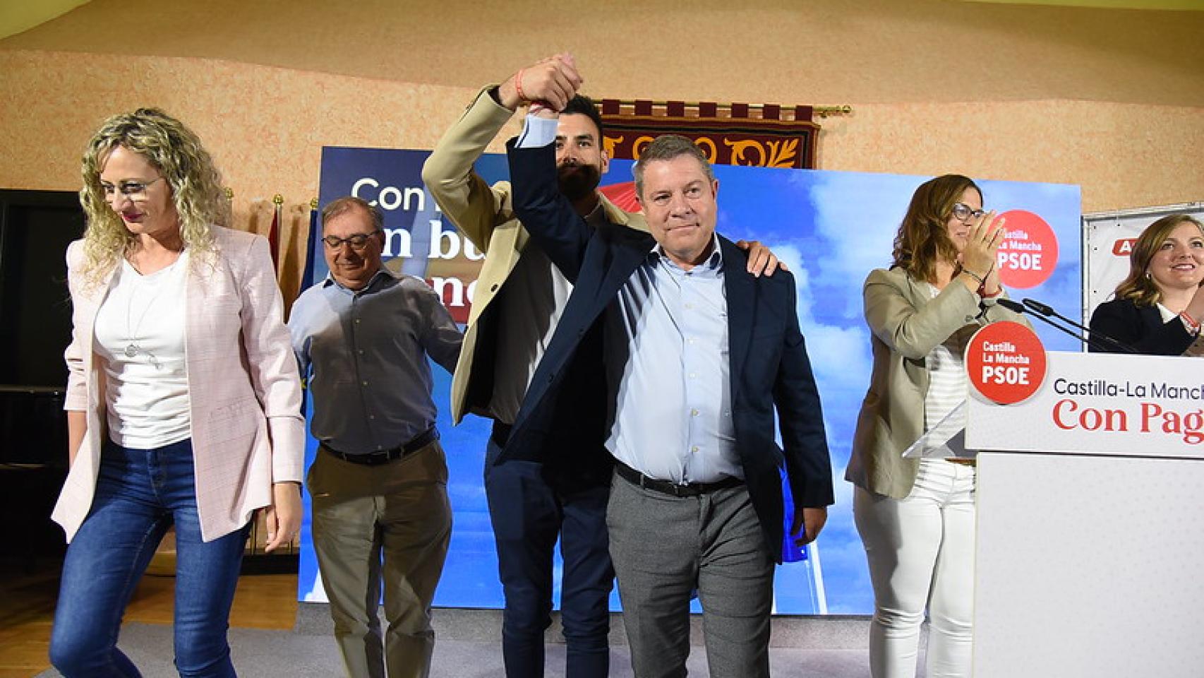 García-Page en el acto que ha tenido con militantes en Añover de Tajo (Toledo).