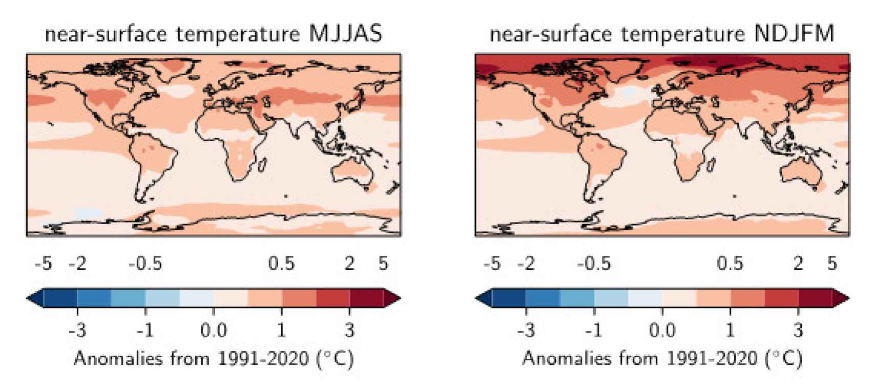 Predicción de temperatura global media para los próximos cinco años.