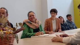 Olaia Ledo y Ana Pontón durante el encuentro con empresarios