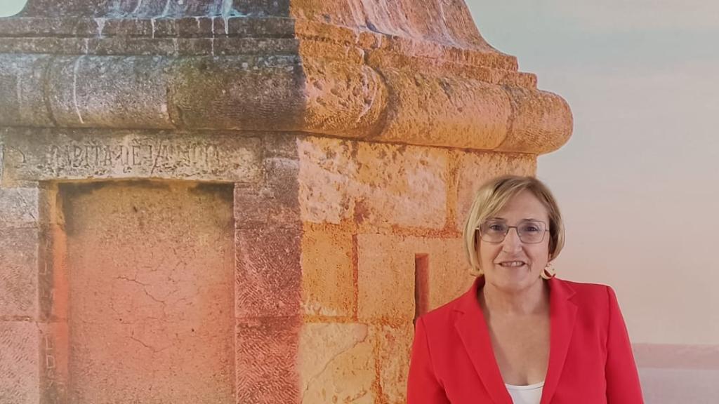 Ana Barceló, con una imagen del castillo de Santa Bárbara de Alicante.