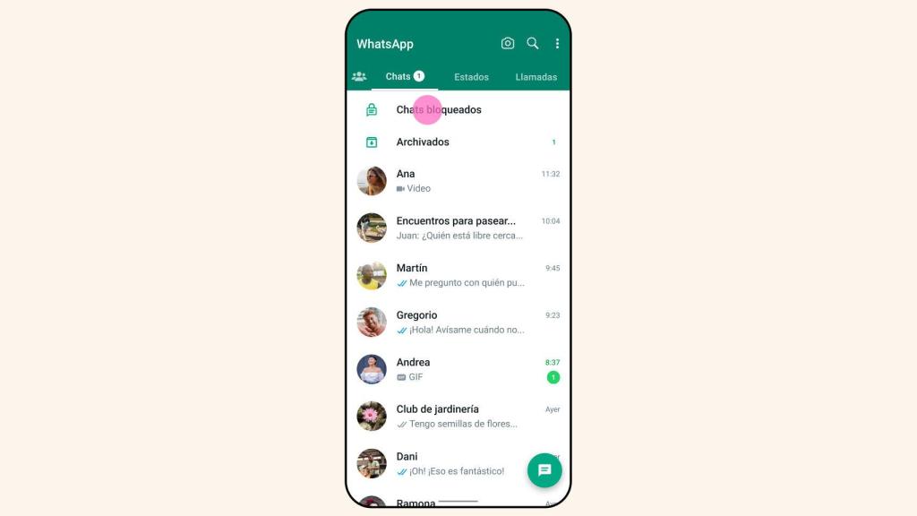 Chats bloqueados en WhatsApp