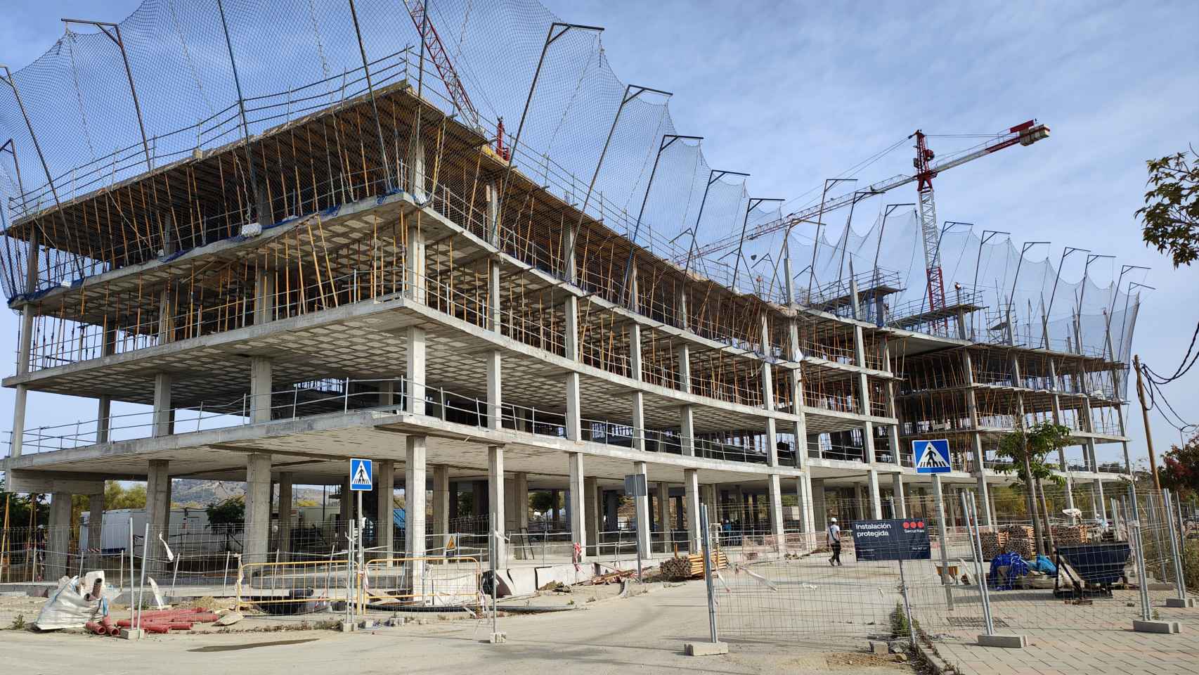 Imagen del estado de la construcción de una de las promociones de VPO del sector Universidad en Málaga.