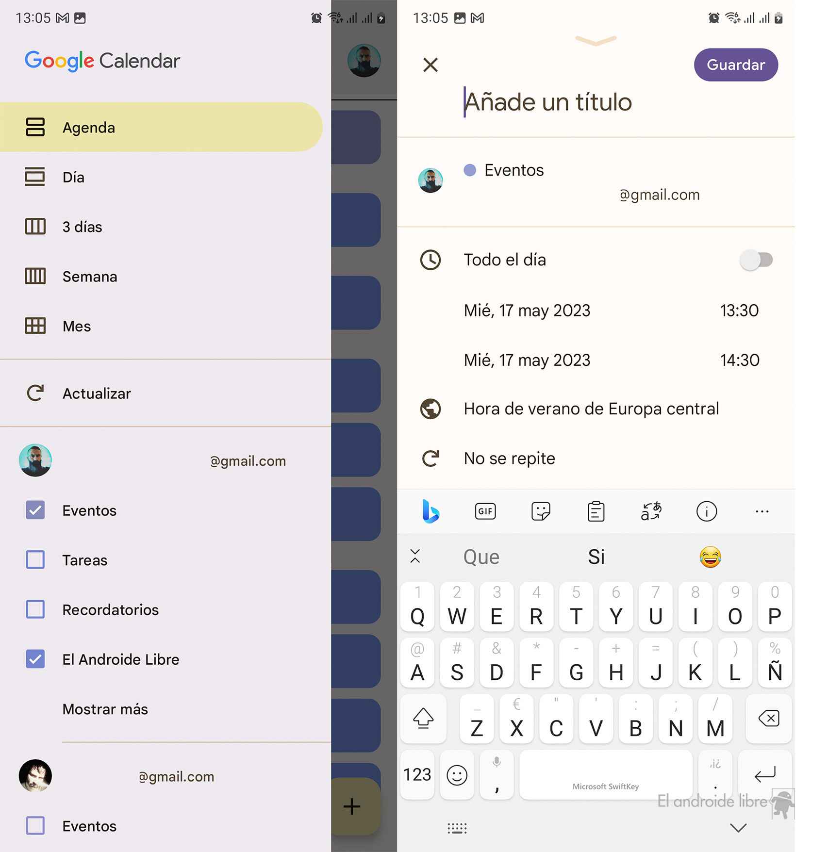 Google Calendar en Android